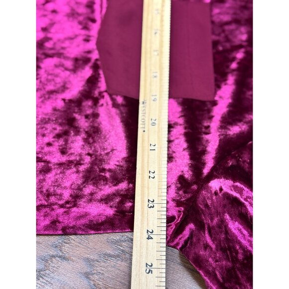 NEW Evri Top 1X Stretch Crushed Velvet Pocket Tee Shirt Magenta Pink Blouse Plus - Picture 9 of 9